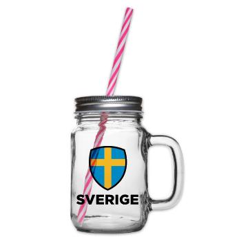 Nationalflagge von Schweden - Henkelglas mit Schraubdeckel - Klar - Rechts