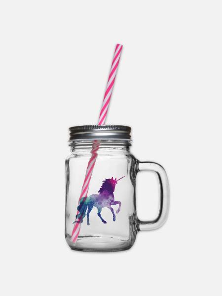 Einhorn - Henkelglas mit Schraubdeckel - Klar
