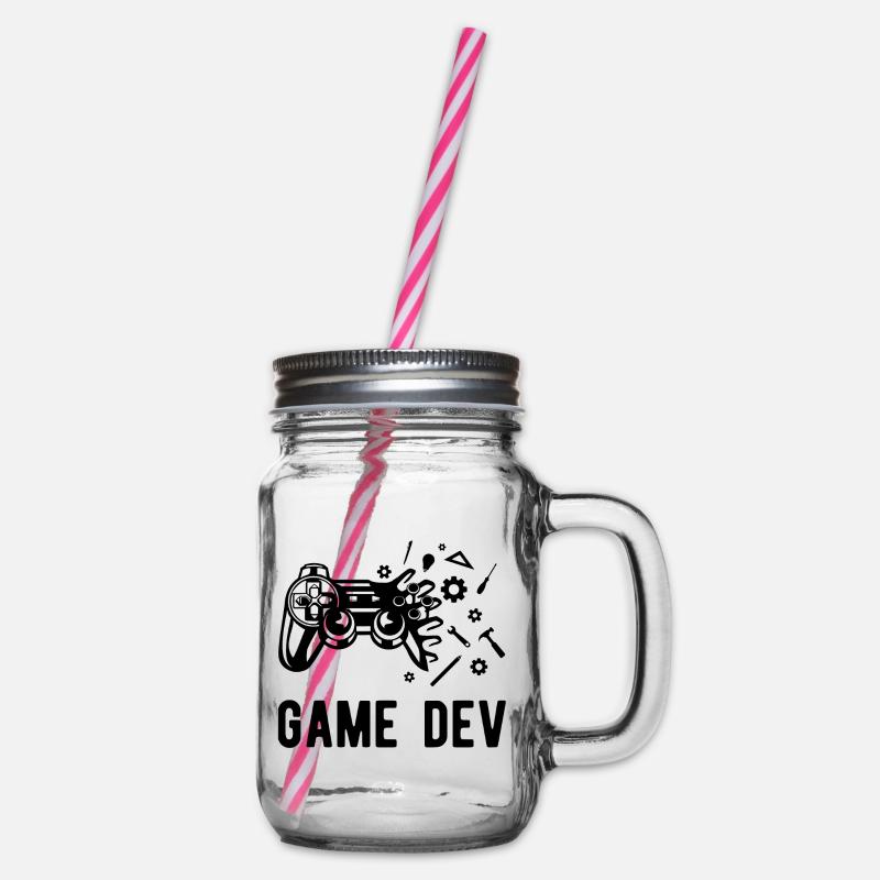 Game Dev - Henkelglas mit Schraubdeckel - Klar