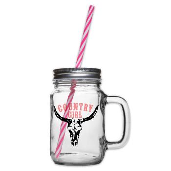 COUNTRY GIRL BULL SKULL - Glass jar with handle and screw cap - clear - Right