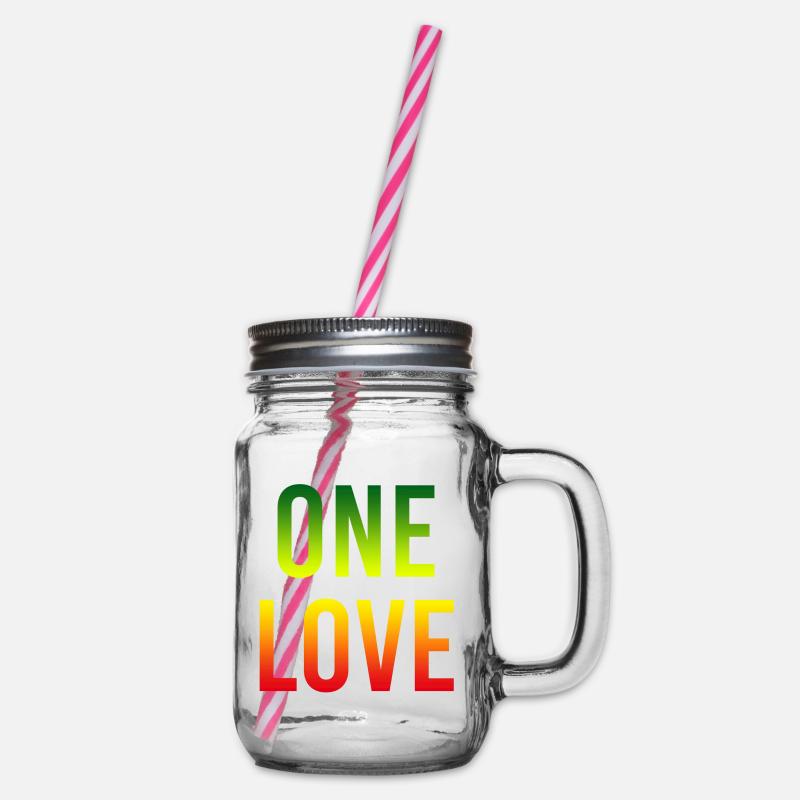 One Love Gradient: Einheit in Farbe - Henkelglas mit Schraubdeckel - Klar