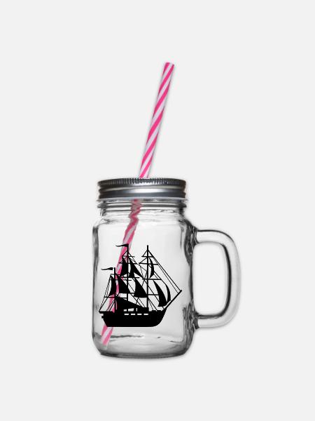 Schiff - Henkelglas mit Schraubdeckel - Klar