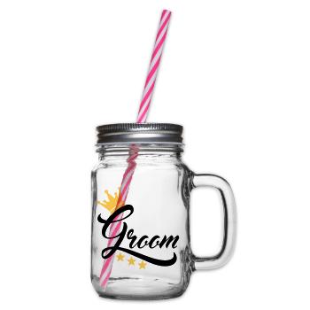 groom - Henkelglas mit Schraubdeckel - Klar - Rechts