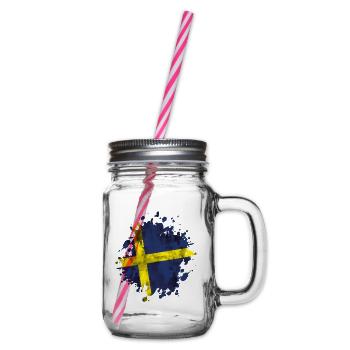 Drapeau suède suède - Bocal à boisson - transparent - Droite