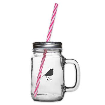 Bird gift animal animal bird animal protection fly - Glass jar with handle and screw cap - clear - Right