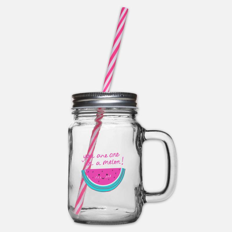 Pastèque avec phrase - Bocal à boisson - transparent