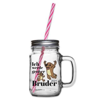 Ich werde grosser Bruder 2021 - Henkelglas mit Schraubdeckel - Klar - Rechts