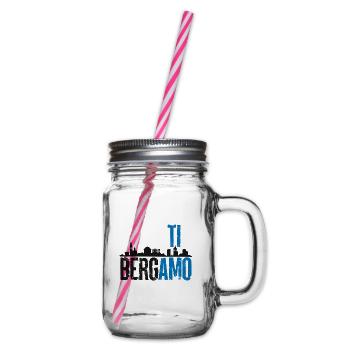 I love you Bergamo Do not give up - Berghem Mola Mia Love - Glass jar with handle and screw cap - clear - Right