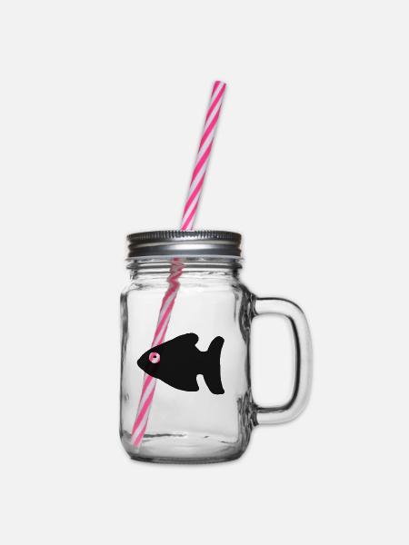 Fisch Fischen Fischer Angler Geschenk - Henkelglas mit Schraubdeckel - Klar