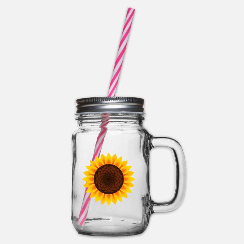 Sonnenblume - Henkelglas mit Schraubdeckel - Klar