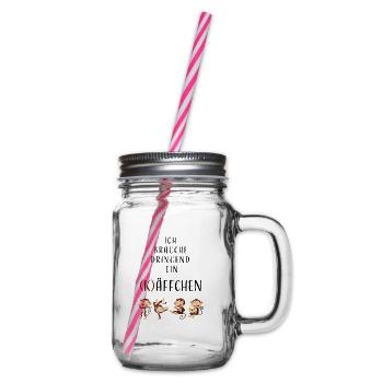 Ich brauche dringend ein (K)Äffchen - Geschenkidee - Henkelglas mit Schraubdeckel - Klar - Rechts
