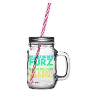 Riechst du den Furz ist der Abstand zu kurz brudi - Henkelglas mit Schraubdeckel - Klar - Rechts