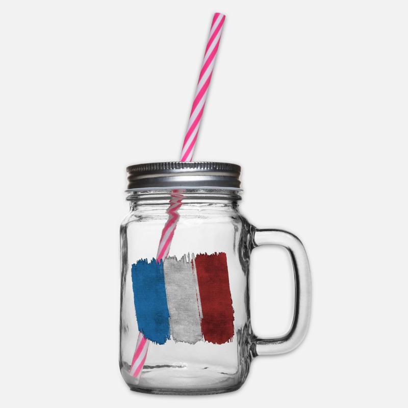 Drapeau Français - Bocal à boisson - transparent