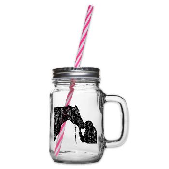 Cheval avec femme dans vintage design - Bocal à boisson - transparent - Droite