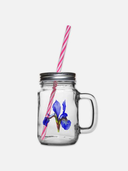 geburtstagsgeschenk mutter, schwertlilie - Henkelglas mit Schraubdeckel - Klar
