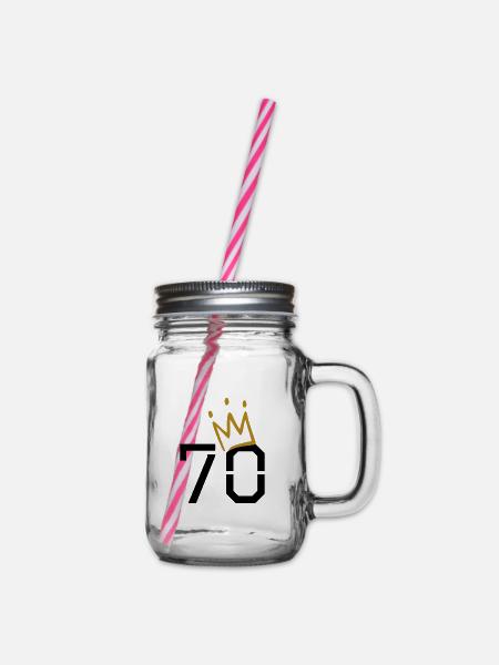 70 Geburtstag - Henkelglas mit Schraubdeckel - Klar