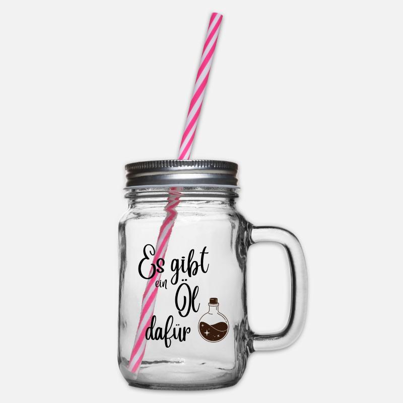 Es gibt ein Öl dafür - Henkelglas mit Schraubdeckel - Klar