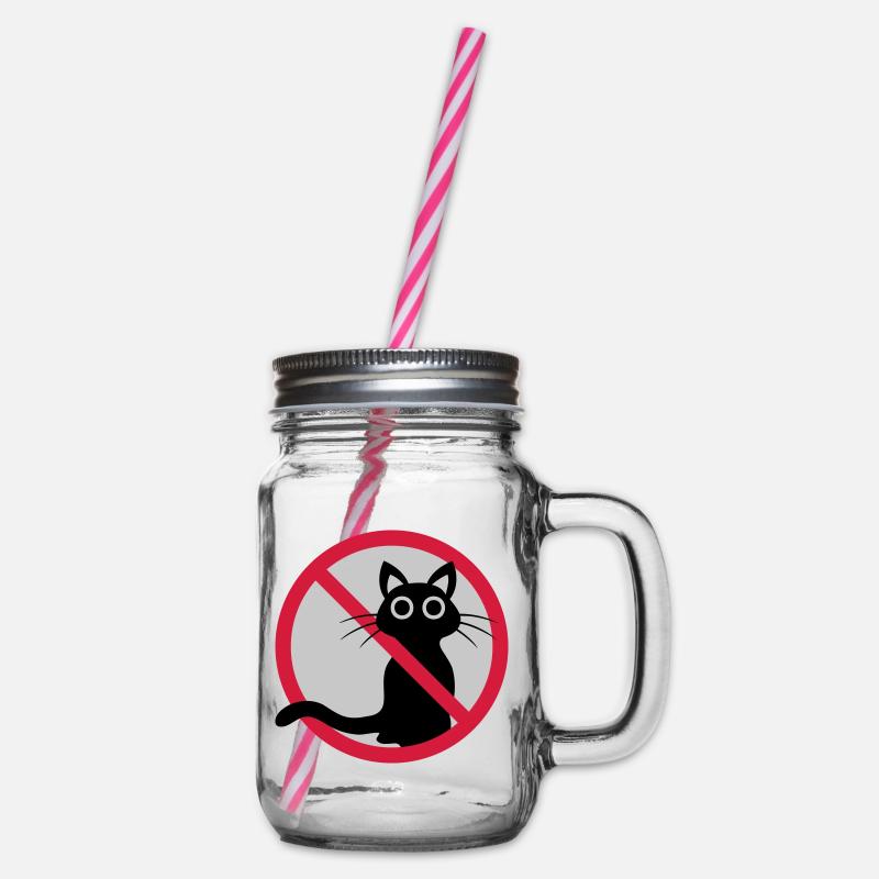 Signe interdit de chat - Bocal à boisson - transparent