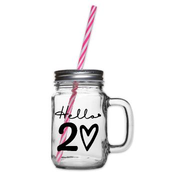bonjour 20. 20e anniversaire - Bocal à boisson - transparent - Droite