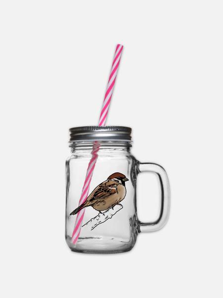 Sperling - Spatz - Henkelglas mit Schraubdeckel - Klar