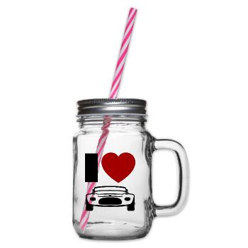 Car love - Glass jar with handle and screw cap - clear - Right
