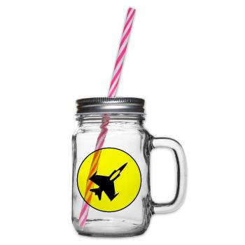 Symbole de jet d’avion - Bocal à boisson - transparent - Droite