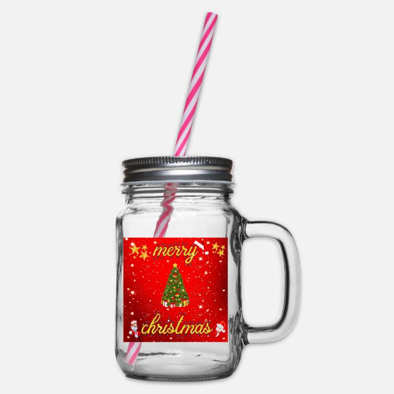 Frohe Weihnachten Version 2 - Henkelglas mit Schraubdeckel - Klar