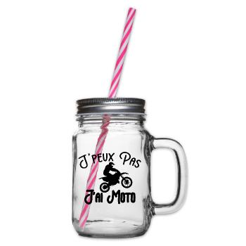 Je peux pas j'ai moto - Bocal à boisson - transparent - Droite