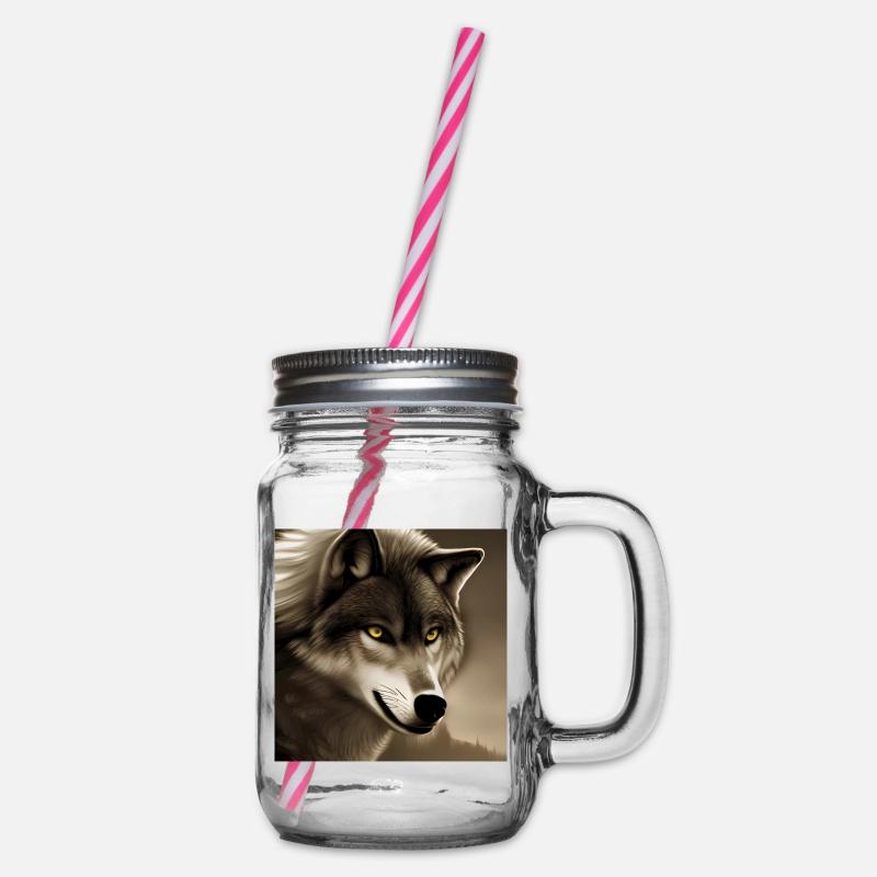 Portrait de loup - Bocal à boisson - transparent