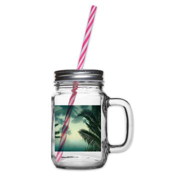Jungle water view - Glass jar with handle and screw cap - clear - Right