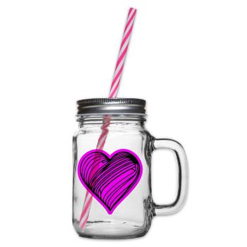 herz symbol love - Henkelglas mit Schraubdeckel - Klar - Rechts