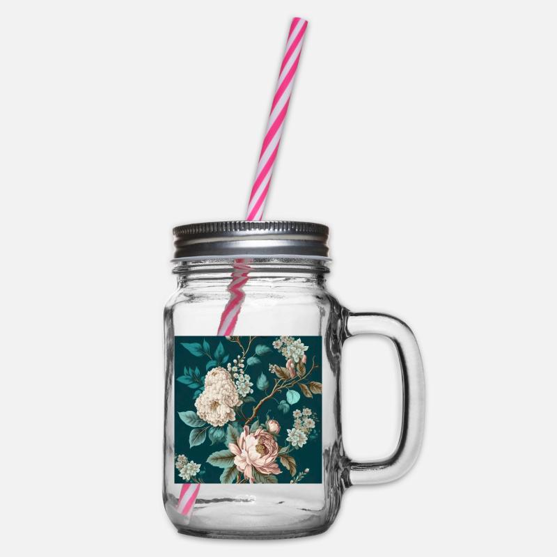 Design floral 27 - Bocal à boisson - transparent