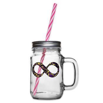 Love By The Sun Dream By The Moon Boho Gift - Glass jar with handle and screw cap - clear - Right