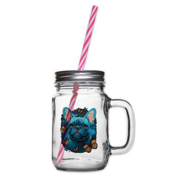 Français Bulldog aux papillons - Bocal à boisson - transparent - Droite