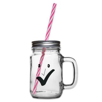 Fine smile - Fine face A04. - Glass jar with handle and screw cap - clear - Right