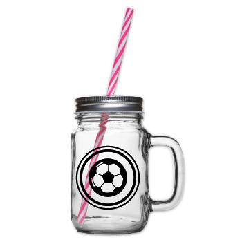 Fussball Symbol - Henkelglas mit Schraubdeckel - Klar - Rechts