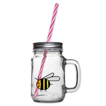 Bourdon d’abeille volante jaune - idée cadeau - Bocal à boisson - transparent - Droite