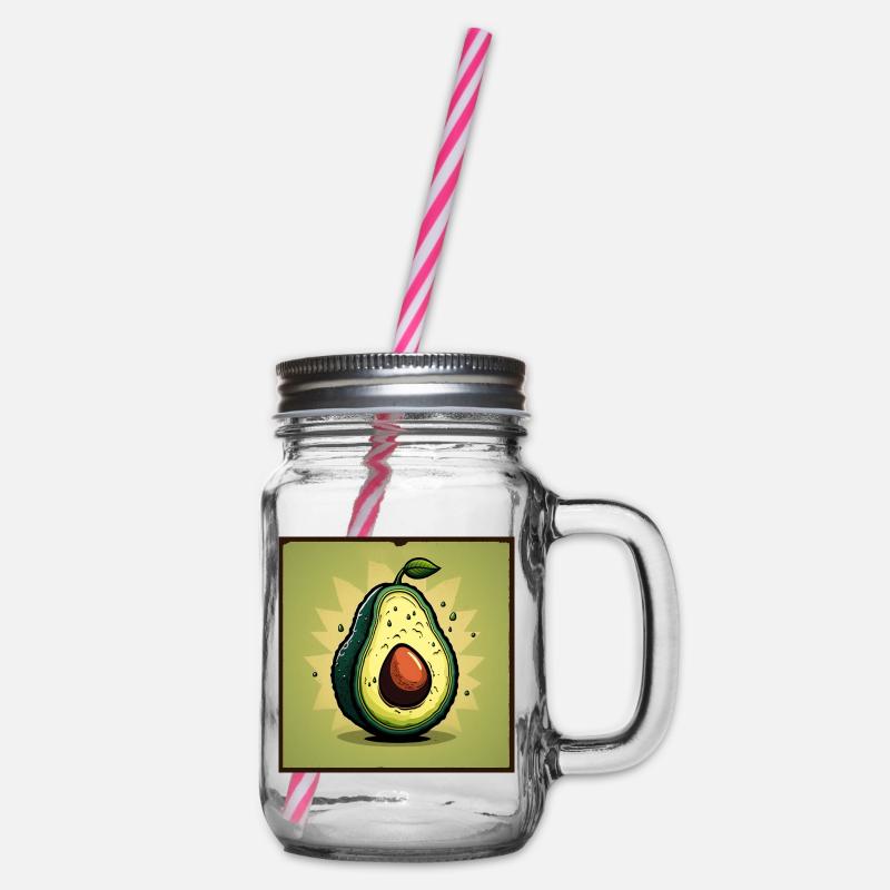 Avocado - Henkelglas mit Schraubdeckel - Klar