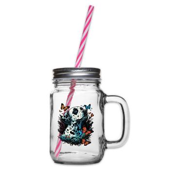 Dalmatiner und Schmetterlinge - Henkelglas mit Schraubdeckel - Klar - Rechts