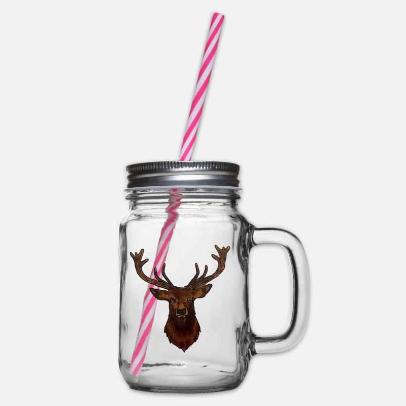 Tête de CERF - Bocal à boisson - transparent