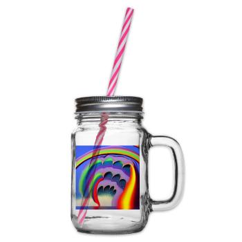 Arc-en-ciel avec un grand soleil au-dessus - Bocal à boisson - transparent - Droite