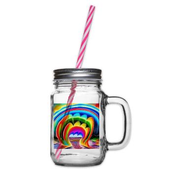 rainbow for artists - Glass jar with handle and screw cap - clear - Right
