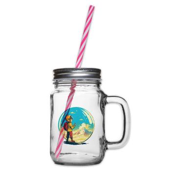 Little explorer conquers the world - Glass jar with handle and screw cap - clear - Right