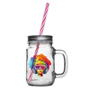 izup2u Disco Summer Girl - Glass jar with handle and screw cap - clear - Right