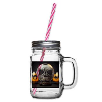 Knisternder Totenkopf Schneekugel - Henkelglas mit Schraubdeckel - Klar - Rechts