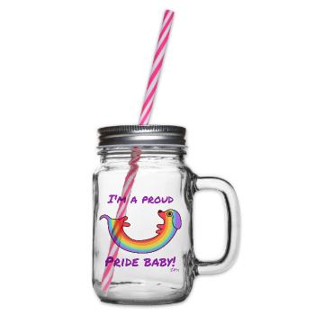 Proud pride male - Glass jar with handle and screw cap - clear - Right