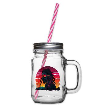 Synthwave Jamaican Rasta Man - Bocal à boisson - transparent - Droite