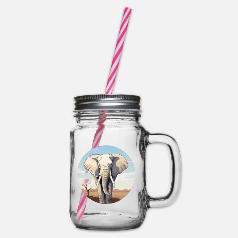 Elefant - Henkelglas mit Schraubdeckel - Klar