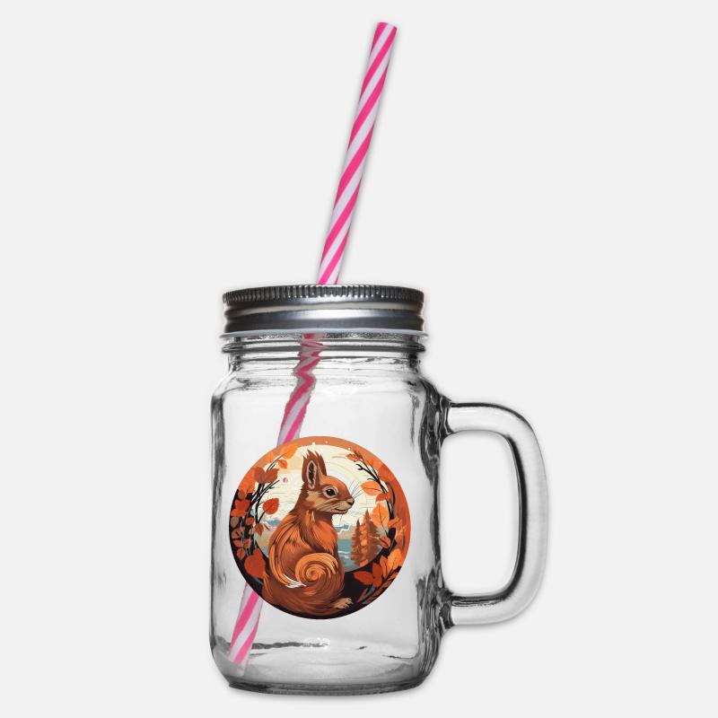 Eichhörnchen - Henkelglas mit Schraubdeckel - Klar