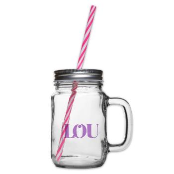 Lou - Glass jar with handle and screw cap - clear - Right